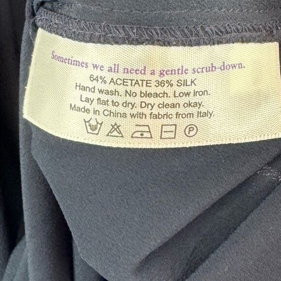 M. M. Lafleur The Walter’s Knit Crepe Keyhole Relaxed Silk Blend Top XL - Picture 6 of 7